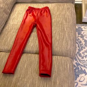 Red Pleather leggings and Fleece-Lined Brand New Girls Size 10